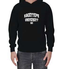 Hacettepe Yazılı Hoodie Erkek Kapşonlu