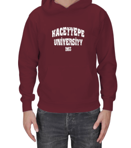 Hacettepe Yazılı Hoodie Erkek Kapşonlu