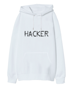 Hacker Oversize Unisex Kapüşonlu Sweatshirt