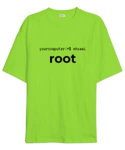 hacker root açık yeşil Fıstık Yeşili Oversize Unisex Tişört