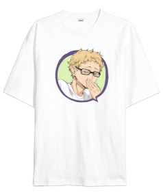 Haikyuu Tsukishima kei icon Oversize Unisex Tişört