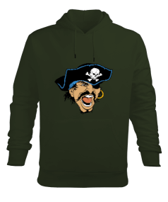 Haki Yeşil, Pirate Erkek Kapüşonlu Hoodie Sweatshirt