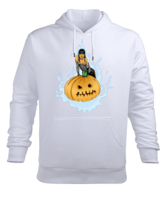 HALLOWEEN BASKILI ERKEK SWEATSHİRT Erkek Kapüşonlu Hoodie Sweatshirt