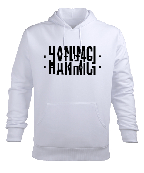 Hanımcı beyaz Beyaz Erkek Kapüşonlu Hoodie Sweatshirt