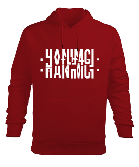 Hanımcı Kırmızı Kırmızı Erkek Kapüşonlu Hoodie Sweatshirt