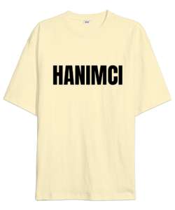 HANIMCI Krem Oversize Unisex Tişört