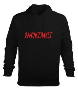 Hanımcı Siyah Erkek Kapüşonlu Hoodie Sweatshirt