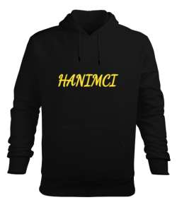 Hanımcı Siyah Erkek Kapüşonlu Hoodie Sweatshirt