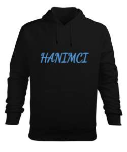 Hanımcı Siyah Erkek Kapüşonlu Hoodie Sweatshirt