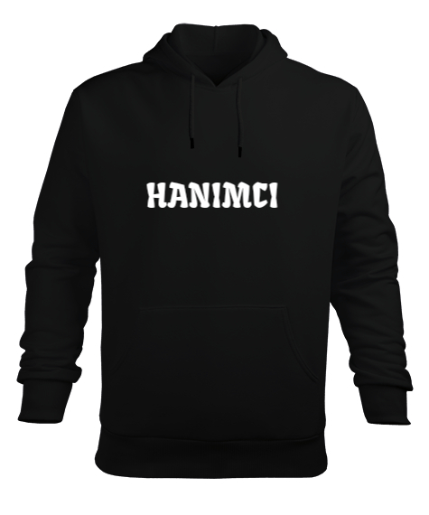 Hanımcı Siyah Erkek Kapüşonlu Hoodie Sweatshirt