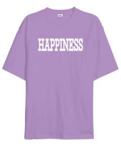 HAPPINESS Lila Oversize Unisex Tişört