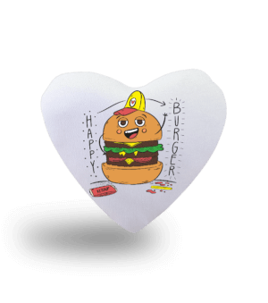 happy burger kalp yastık Kalp Yastık