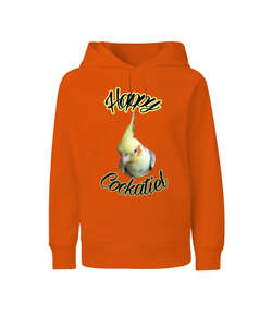 happy cockatiel Turuncu Çocuk Unisex Hoodie Kapüşonlu