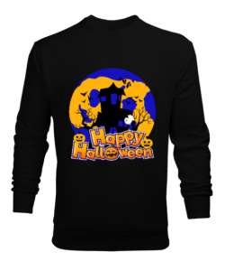 Happy Hallowen Siyah Erkek Sweatshirt