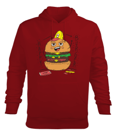 Happy hamburger Erkek Kapüşonlu Hoodie Sweatshirt