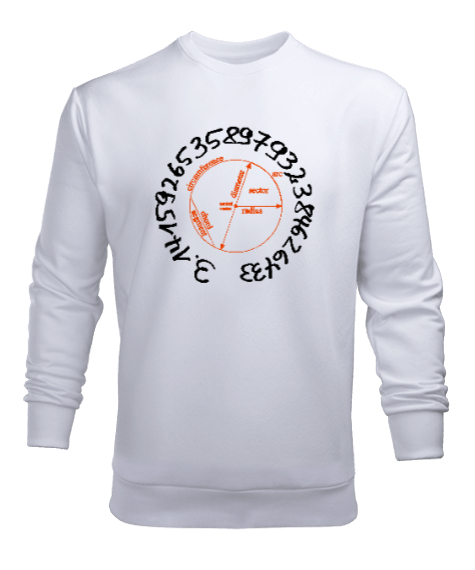 Happy Pi Day Beyaz Erkek Sweatshirt