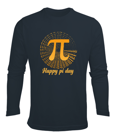 Happy Pi Day Füme Erkek Uzun Kol Yazlık Tişört