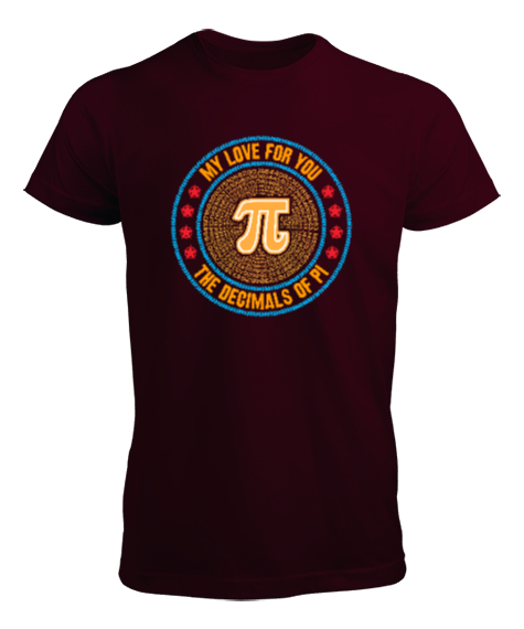 Happy Pi Day - Pi Sayısı V4 Bordo Erkek Tişört