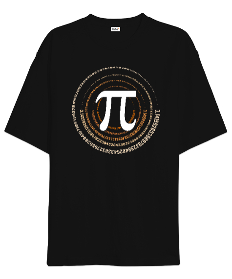 Happy Pi Day - Pi Sayısı V5 Siyah Oversize Unisex Tişört