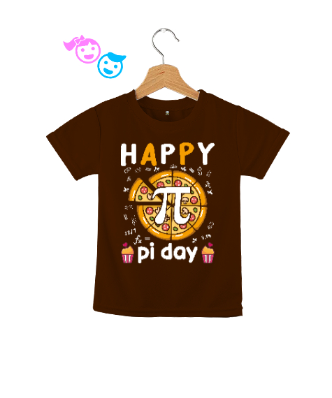 Happy Pi Day Pizza Kahverengi Çocuk Unisex