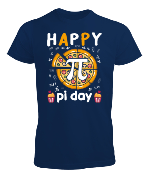 Happy Pi Day Pizza Lacivert Erkek Tişört