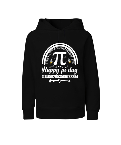 Happy Pi Day Siyah Çocuk Unisex Hoodie Kapüşonlu