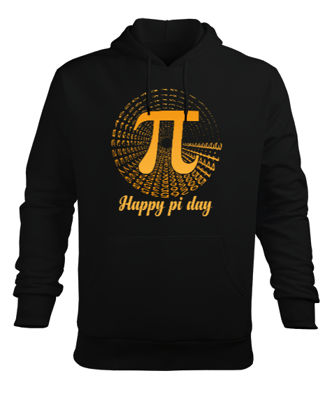 happy pi day Siyah Erkek Kapüşonlu Hoodie Sweatshirt