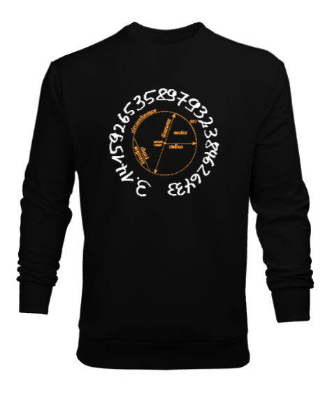 Happy Pi Day Siyah Erkek Sweatshirt