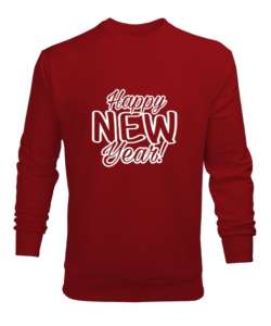 Hapy New Year Kırmızı Erkek Sweatshirt