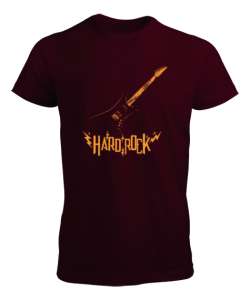 Hard Rock - Gitar Bordo Erkek Tişört