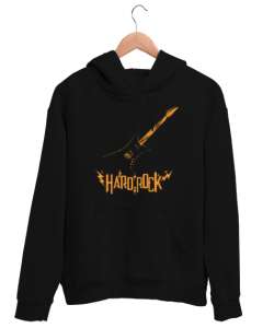 Hard Rock - Gitar Siyah Unisex Kapşonlu Sweatshirt