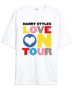 Harry Styles Love on tour Harrys House Beyaz Oversize Unisex Tişört