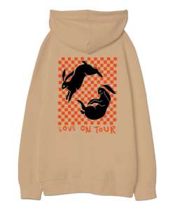 Harry Styles Love on tour Harrys House Camel Oversize Unisex Kapüşonlu Sweatshirt