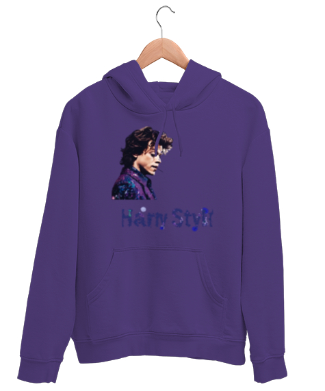 Tisho - Harry styles Mor Unisex Kapşonlu Sweatshirt