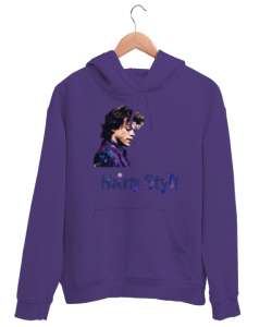 Harry styles Mor Unisex Kapşonlu Sweatshirt