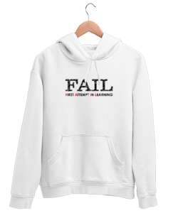 Hata - Fail Beyaz Unisex Kapşonlu Sweatshirt