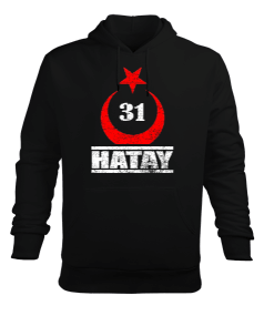 hatay, hatay şehir,Türkiye,Türkiye bayrağı. Erkek Kapüşonlu Hoodie Sweatshirt