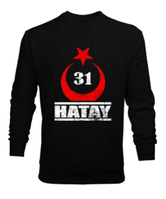 hatay, hatay şehir,Türkiye,Türkiye bayrağı. Erkek Sweatshirt