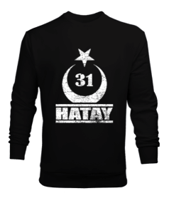 hatay, hatay şehir,Türkiye,Türkiye bayrağı. Erkek Sweatshirt