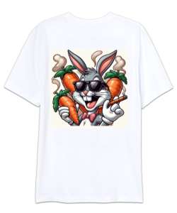 HAVALI BUNNY Beyaz Oversize Unisex Tişört