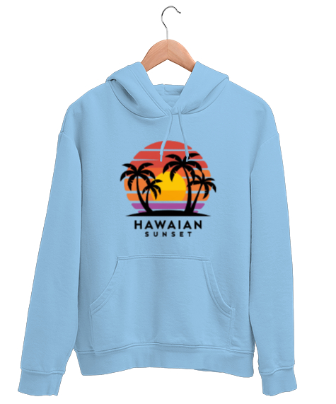 Tisho - Hawai Buz Mavisi Unisex Kapşonlu Sweatshirt