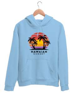 Hawai Buz Mavisi Unisex Kapşonlu Sweatshirt