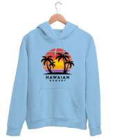 Hawai Buz Mavisi Unisex Kapşonlu Sweatshirt - Thumbnail