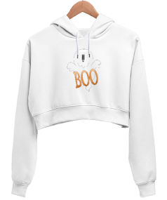 HAYALET CASPER Kadın Crop Hoodie Kapüşonlu Sweatshirt