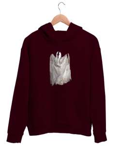 Hayalet - Ghost Bordo Unisex Kapşonlu Sweatshirt