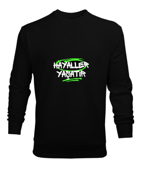 Tisho - Hayaller Siyah Erkek Sweatshirt