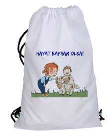 Hayat bayram olsa çanta Büzgülü spor çanta