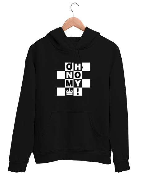 Tisho - Hayır Kralım - No My King Siyah Unisex Kapşonlu Sweatshirt