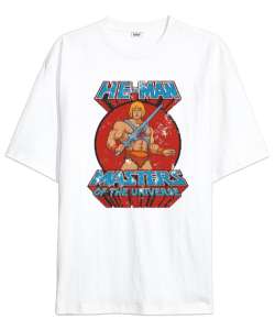 He-Man Beyaz Oversize Unisex Tişört