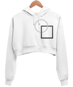 Headout logo siyah daire Kadın Crop Hoodie Kapüşonlu Sweatshirt